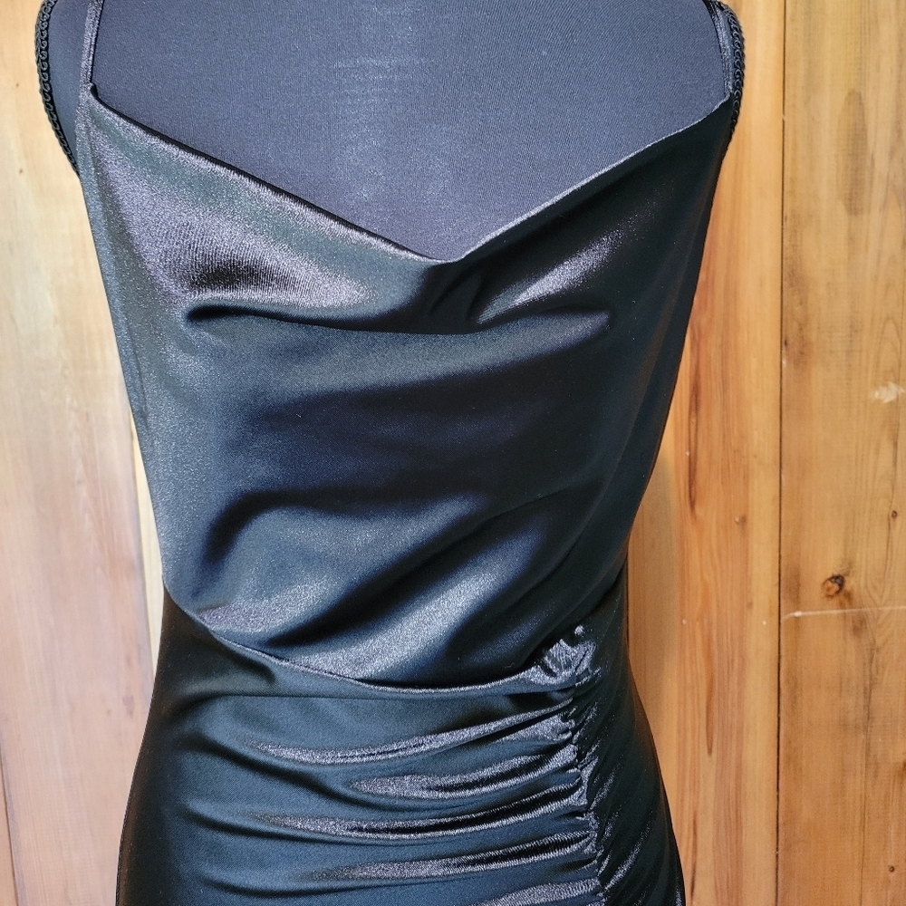 Elegant Black Satin Dress